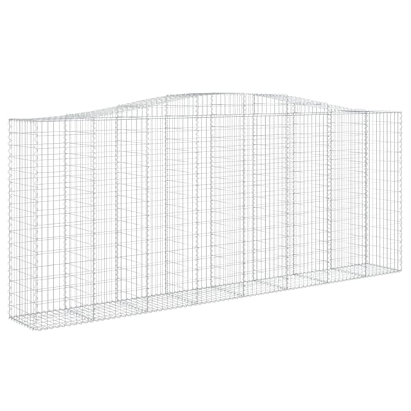vidaXL buede gabionkurve 8 stk. 400x50x160/180 cm galvaniseret jern