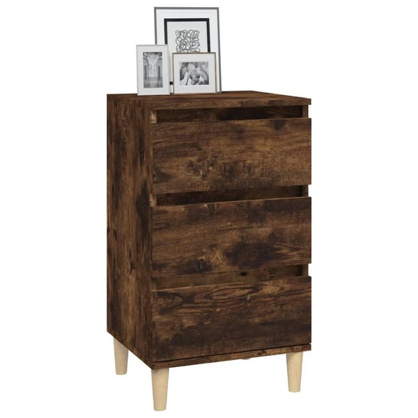 vidaXL Nattbord røkt eik 40x35x70 cm konstruert tre