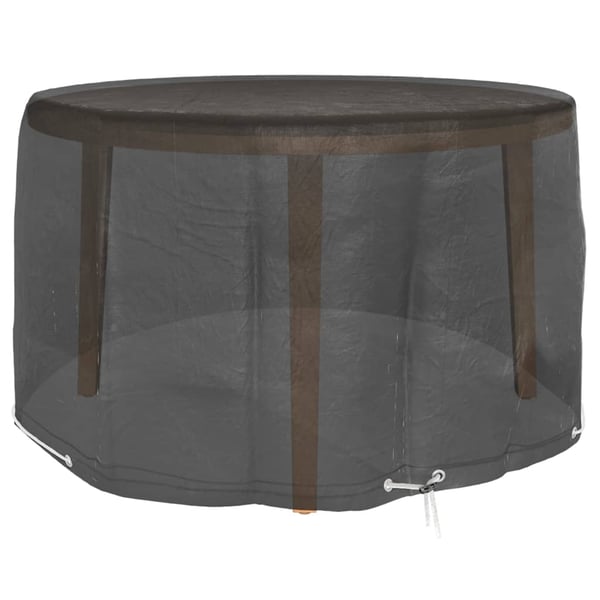 vidaXL Hagemøbeltrekk 6 maljer Ø125x75 cm rund