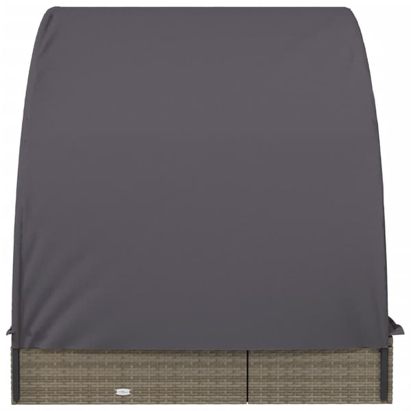 vidaXL 2-personers soleng rundt tag 211x112x140 cm polyrattan grå