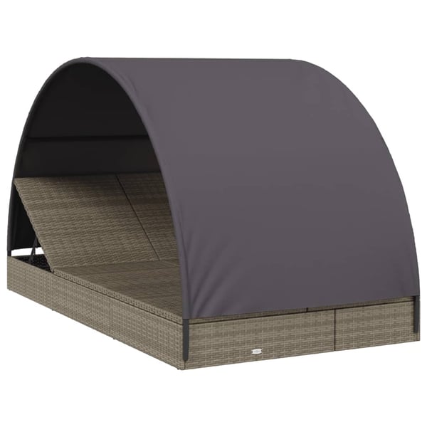 vidaXL 2-personers soleng rundt tag 211x112x140 cm polyrattan grå