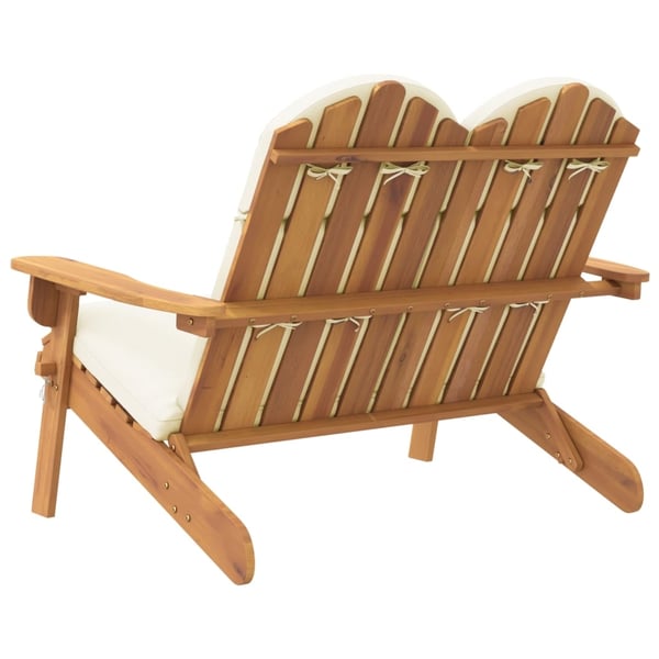 vidaXL Adirondack-havebænk med hynder 126 cm massivt akacietræ