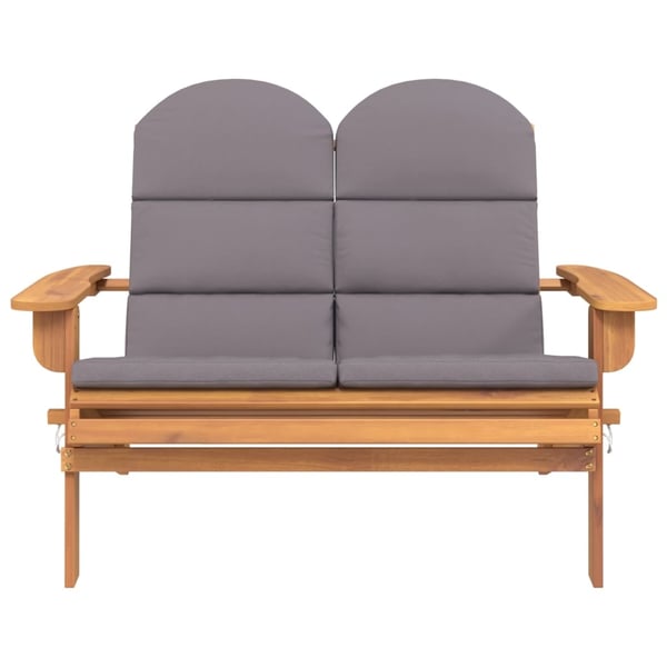 vidaXL Adirondack-havebænk med hynder 126 cm massivt akacietræ