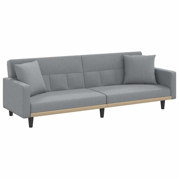 vidaXL sovesofa med hynder stof lysegrå