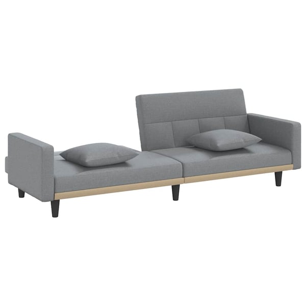vidaXL sovesofa med hynder stof lysegrå