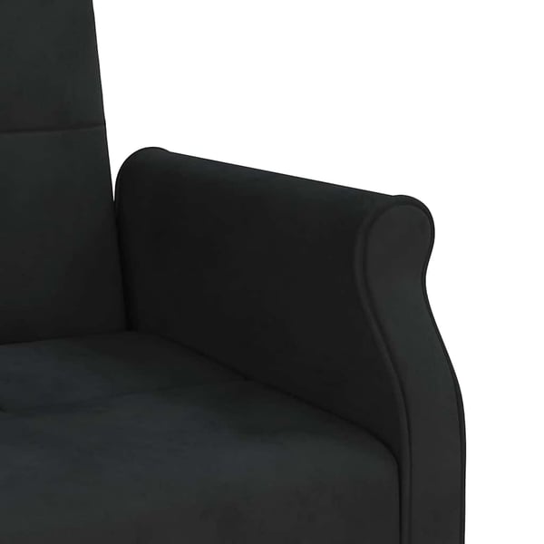 vidaXL Bäddsoffa med dynor svart sammet