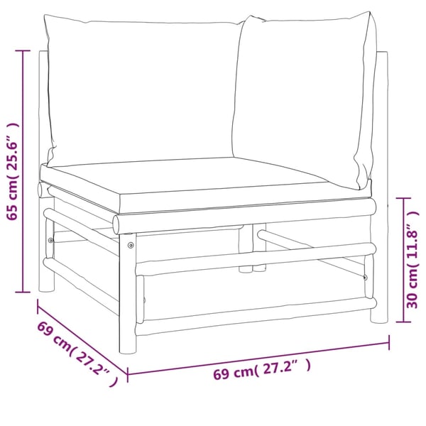 vidaXL Loungegrupp 5 delar taupe dynor bambu