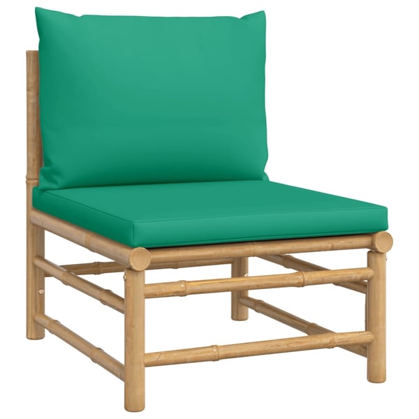 vidaXL Loungegrupp 5 delar gröna dynor bambu
