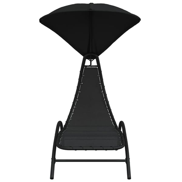 vidaXL liggestol med baldakin 167x80x195 cm stof og stål sort