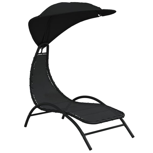 vidaXL liggestol med baldakin 167x80x195 cm stof og stål sort