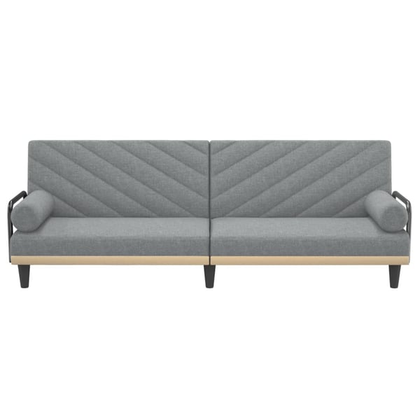 vidaXL Bäddsoffa med armstöd ljusgrå tyg