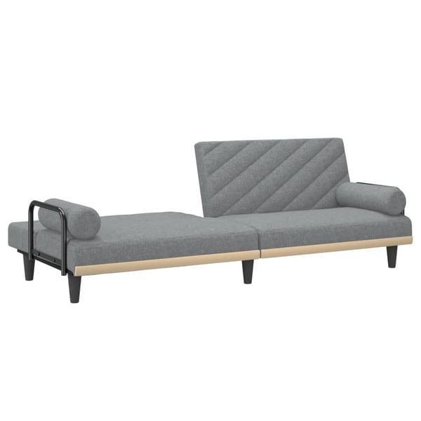 vidaXL Bäddsoffa med armstöd ljusgrå tyg