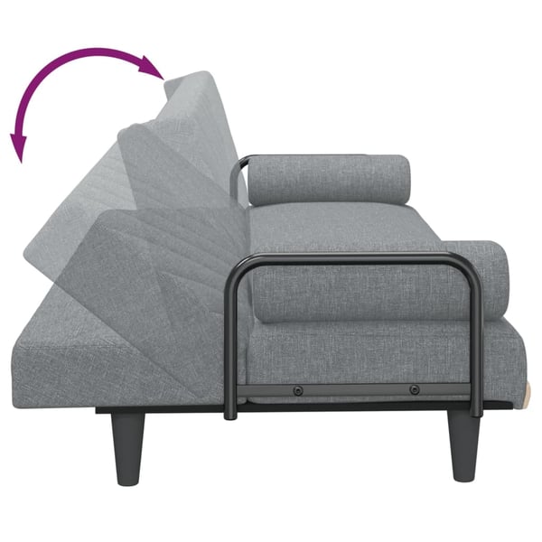 vidaXL Bäddsoffa med armstöd ljusgrå tyg