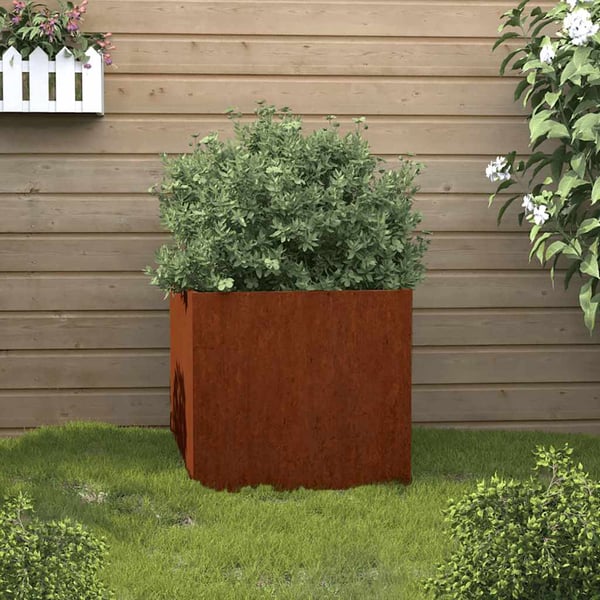 vidaXL Kukkalaatikko 42x40x39 cm Corten teräs