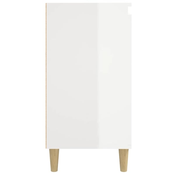 vidaXL sengebord 40x35x70 cm konstrueret træ hvid højglans