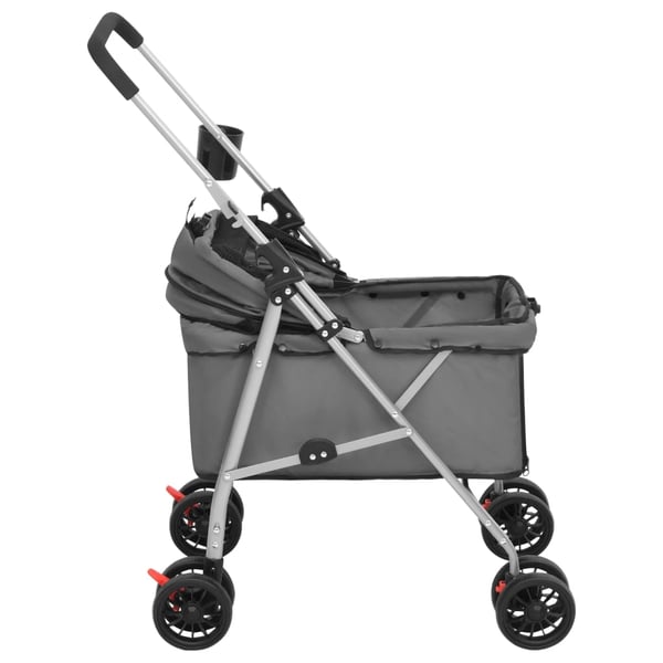 vidaXL Hundevogn sammenleggbar grå 76x50x100 cm oxford-stoff