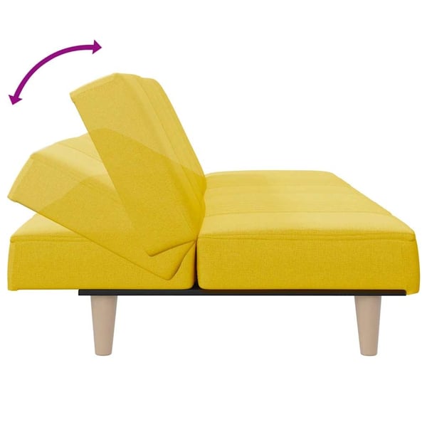 vidaXL sovesofa stof lysegul