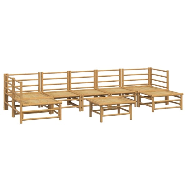 vidaXL Loungegrupp 8 delar ljusgråa dynor bambu