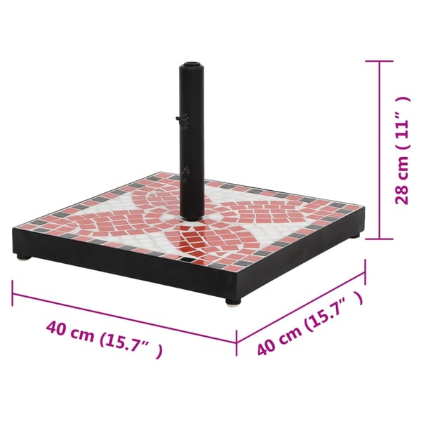vidaXL parasolfod 12 kg firkantet terrakotta og hvid
