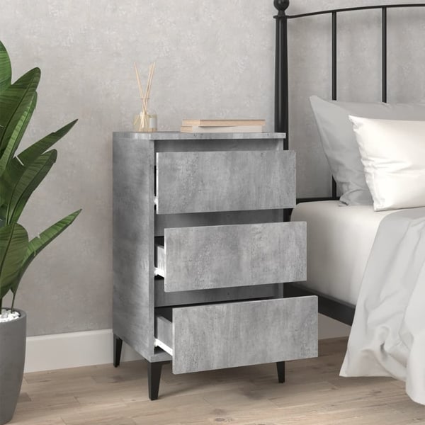 vidaXL sengebord 40x35x70 cm konstrueret træ betongrå