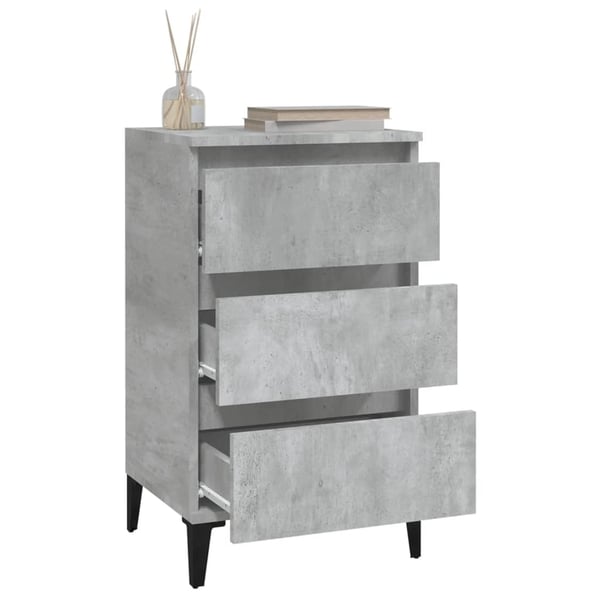 vidaXL sengebord 40x35x70 cm konstrueret træ betongrå