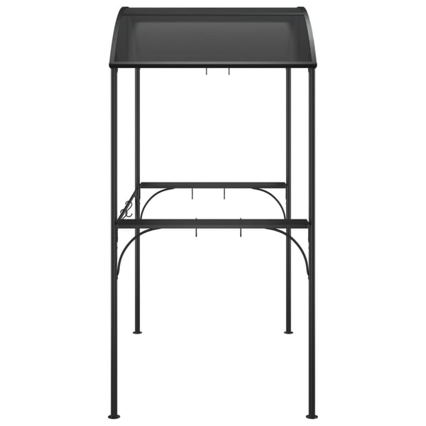 vidaXL Grilltelt med sidehyller antrasitt 220x115x230 cm stål