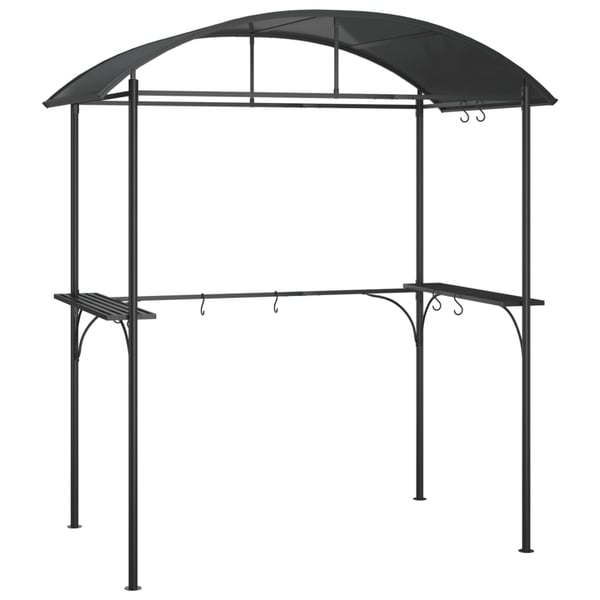 vidaXL Grilltelt med sidehyller antrasitt 220x115x230 cm stål