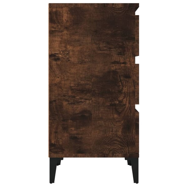 vidaXL Sängbord rökfärgad ek 40x35x70 cm konstruerat trä