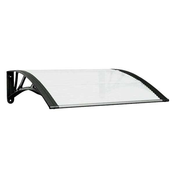 vidaXL dørbaldakin 80x75 cm polycarbonat sort og transparent
