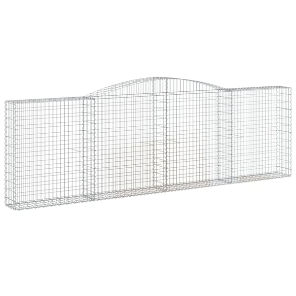 vidaXL Gabionkurver buede 7 stk 400x30x120/140 cm galvanisert jern
