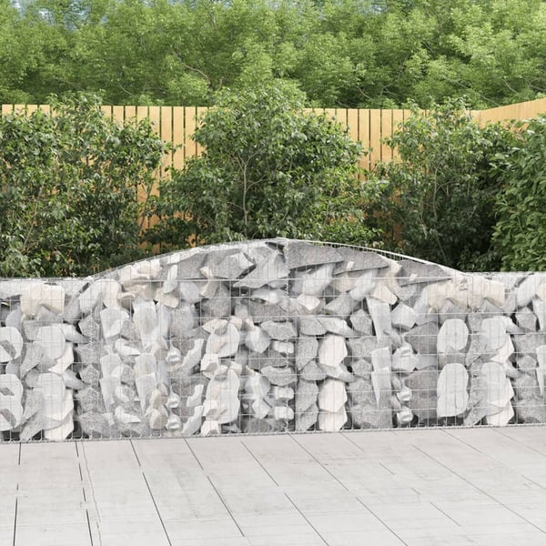 vidaXL buede gabionkurve 9 stk. 400x30x100/120 cm galvaniseret jern
