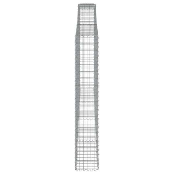 vidaXL Gabionkurver buede 2 stk 400x30x180/200 cm galvanisert jern