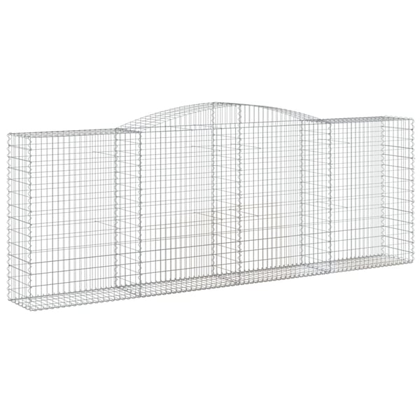 vidaXL Gabionkurver buede 9 stk 400x50x140/160 cm galvanisert jern