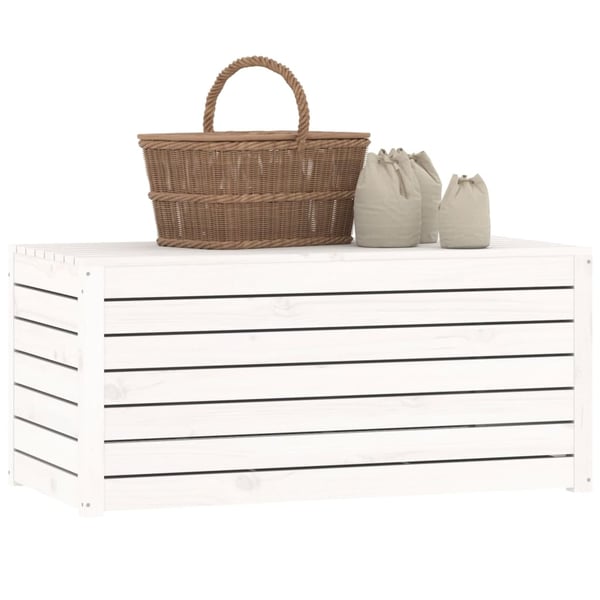 vidaXL Hagekasse hvit 101x50,5x46,5 cm heltre furu