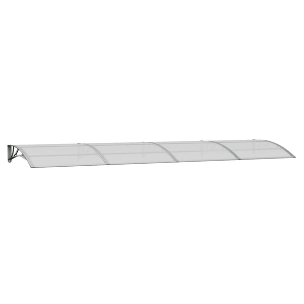 vidaXL Ovikatos harmaa 400x100 cm polykarbonaatti