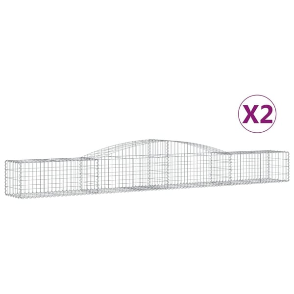 vidaXL buede gabionkurve 2 stk. 400x50x40/60 cm galvaniseret jern