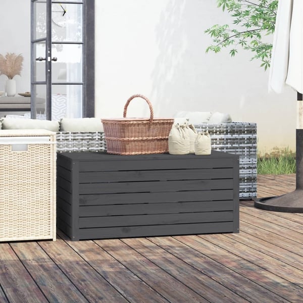vidaXL Hagekasse grå 101x50,5x46,5 cm heltre furu