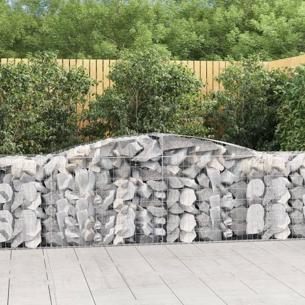 vidaXL buede gabionkurve 10 stk. 400x50x80/100 cm galvaniseret jern