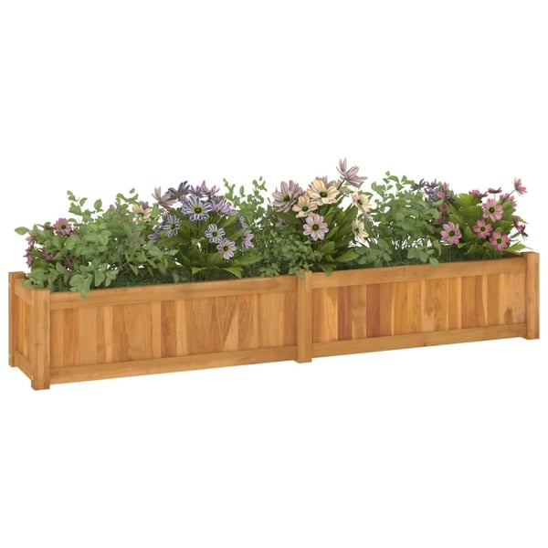 vidaXL Høybed 150x30x25 cm heltre teak