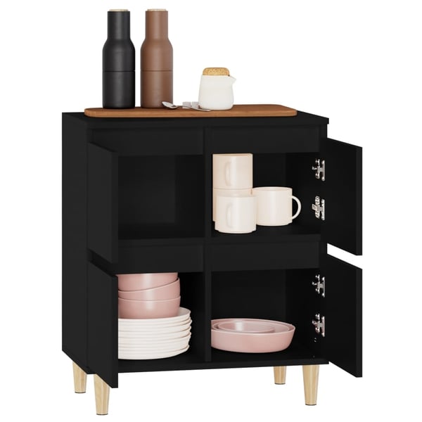 vidaXL skænk 60x35x70 cm konstrueret træ sort