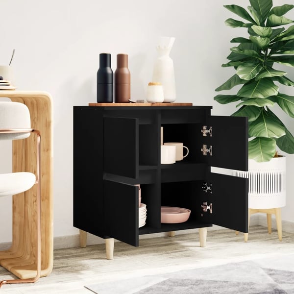 vidaXL skænk 60x35x70 cm konstrueret træ sort