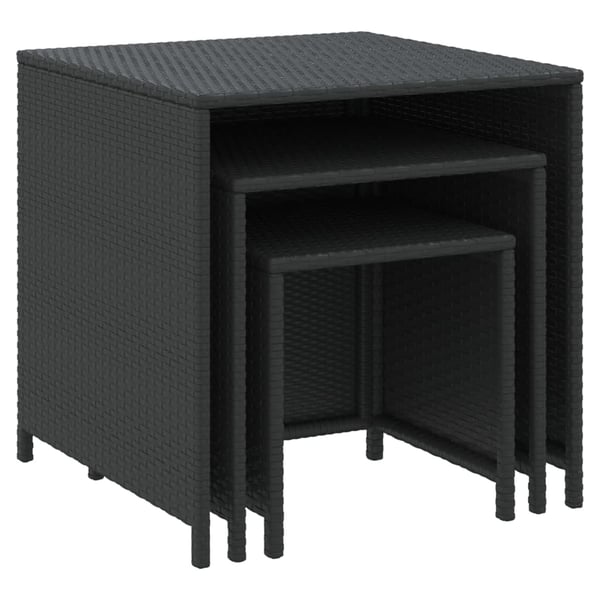 vidaXL Stablebord 3 stk svart polyrotting
