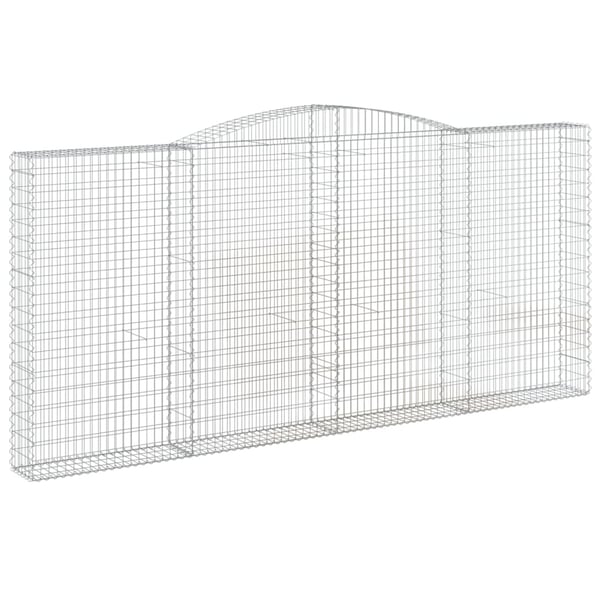 vidaXL Gabionkurver buede 7 stk 400x30x180/200 cm galvanisert jern