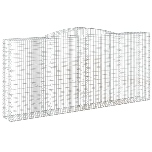 vidaXL Gabionkurver buede 6 stk 400x50x180/200 cm galvanisert jern