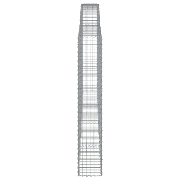 vidaXL Gabionkurver buede 6 stk 400x30x180/200 cm galvanisert jern