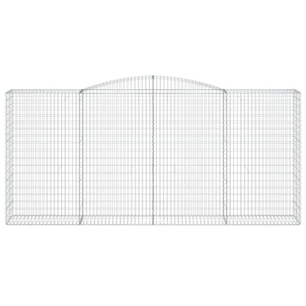 vidaXL Gabionkurver buede 5 stk 400x50x180/200 cm galvanisert jern