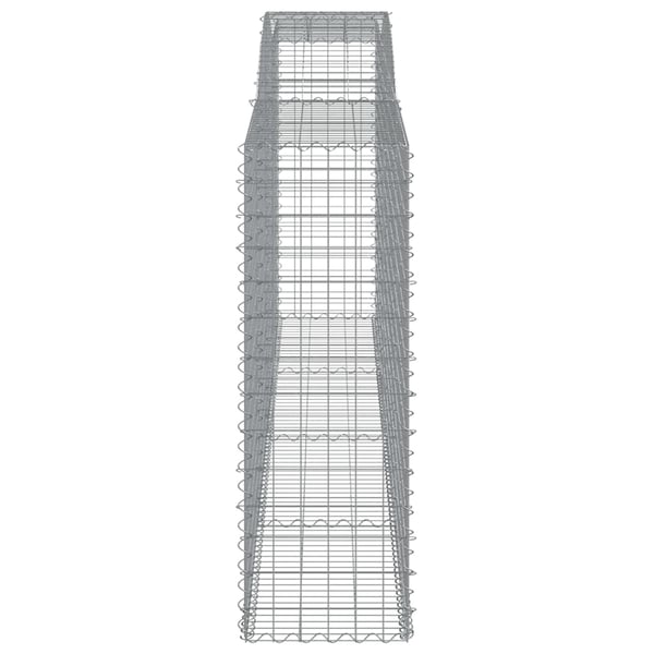 vidaXL Gabionkurver buede 15 stk 400x50x140/160 cm galvanisert jern