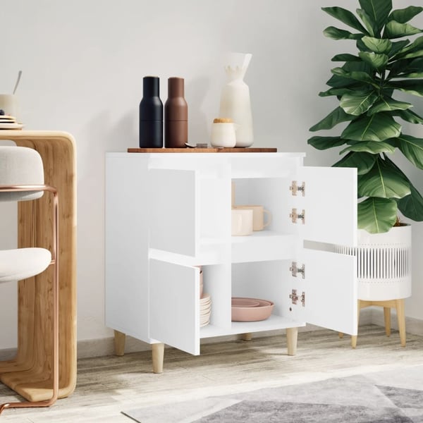 vidaXL Skjenk hvit 60x35x70 cm konstruert tre