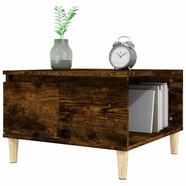 vidaXL sofabord 55x55x36,5 cm konstrueret træ røget egetræsfarve