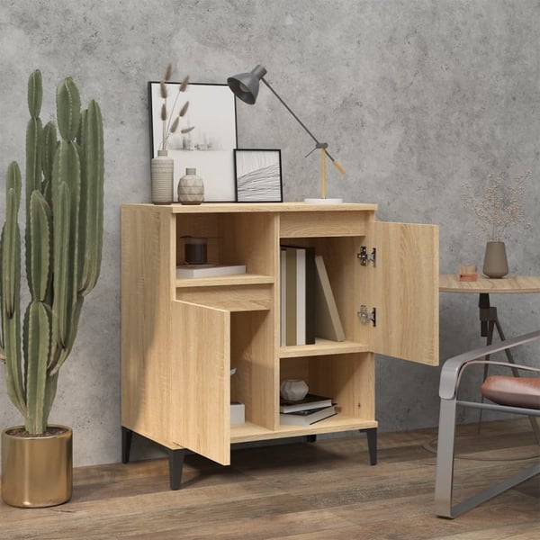 vidaXL Skjenk sonoma eik 60x35x70 cm konstruert tre